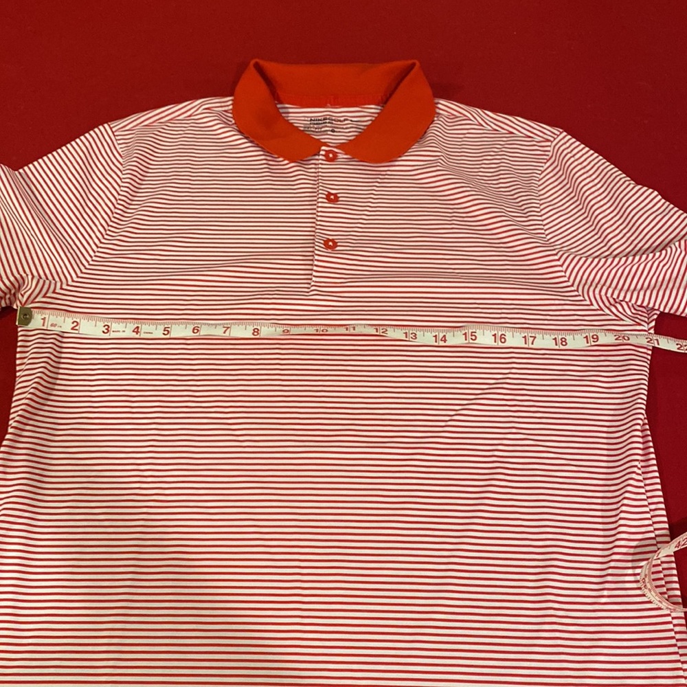 Nike Mens Medium Dri Fit Red White Polo - Picture 4 of 5
